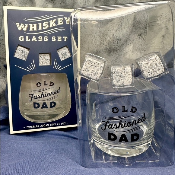 Noble Supply Co. ~ Whiskey ‘Old Fashioned Dad’ Glass Set with Whiskey Stones - Picture 6 of 7
